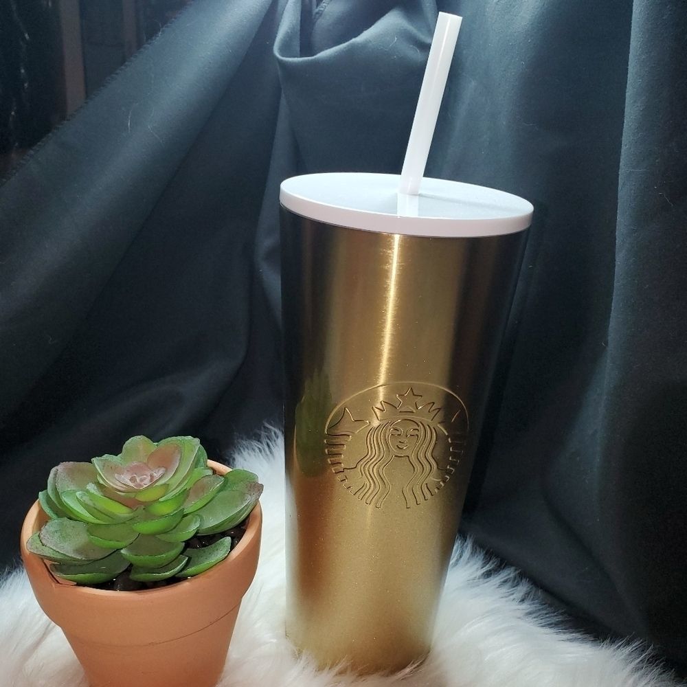 Starbucks 2019 Gold Shimmer Holiday Tumbler NWT